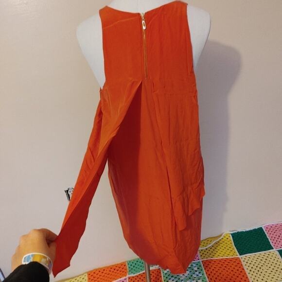 Cynthia Rowley 100% Silk Hot Pink Shift Dress Size 12 Wedding Dress - Picture 13 of 14